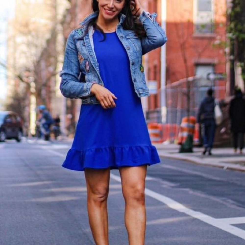 Amanda Uprichard | Cobalt Blue Ruffle Dress | XS